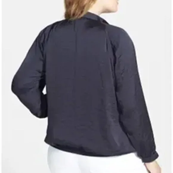 MICHAEL KORS Asymmetrical Oversized Zipper Front NAVY Jacket ( LARGE ) NWT  $160 - Picture 7 of 7